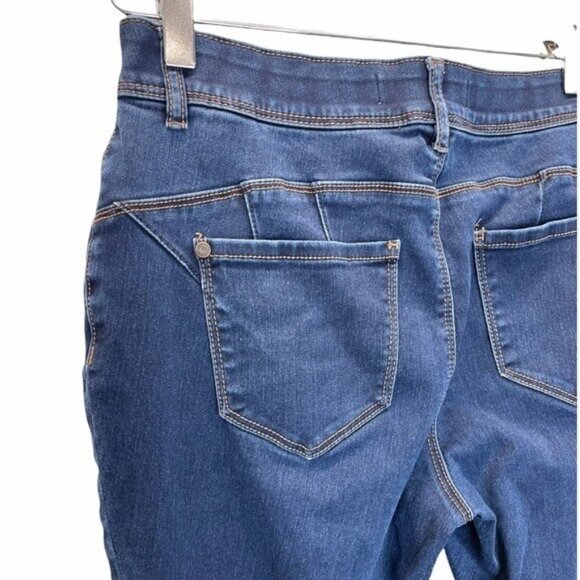 Cato Skinny Jeans Women Size 8 Blue Stretch Zip Dark Wash Mid rise - Picture 3 of 6